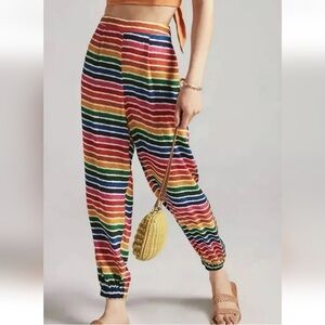 Anthropologie Farm Rio Rainbow Striped Joggers size xs
